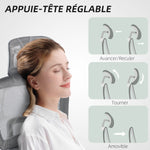 Fauteuil de bureau, chaise de bureau ergonomique en maille avec accoudoirs 3D, dossier inclinable, 66x64x122 cm, gris