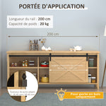 200 CM Rail porte coulissante quincaillerie de rail pour porte de grange simple en acier acier au carbone