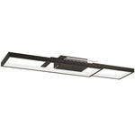 Plafonnier LED rectangle 43W, luminaire plafonnier 3000-6000K, 4600LM, télécommande, 70 x 30 cm, noir
