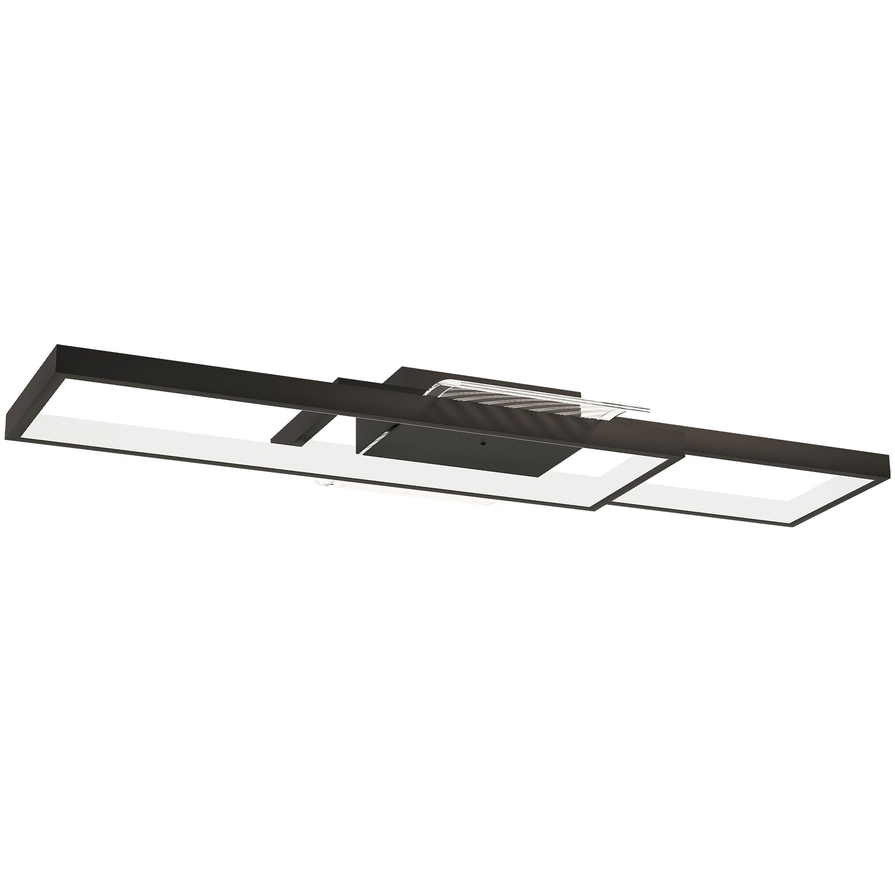 Plafonnier LED rectangle 43W, luminaire plafonnier 3000-6000K, 4600LM, télécommande, 70 x 30 cm, noir