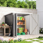 Abri de Jardin - cabane de jardin 1,09 m² - cabanon rangement outils 2 Portes verrouillables - dim. 147L x 86l x 134H cm - tôle d'acier Noir Blanc