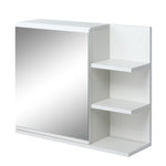 Armoire Miroir de Salle de Bain avec étagère 3 étagères latérales kit Installation Murale fourni en Bois Aspect Blanc