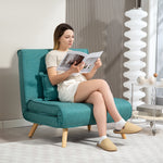 Besaulki bihurgarri bakarrekoa, 3-in-1 klik-klak sofa-ohea, 5 posiziotako bizkarralde erregulagarriarekin, burko barne, berdea