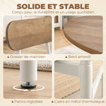Ensemble table salle à manger avec 4 chaises, table de cuisine avec chaises pour 4 personnes, cadre en métal, naturel