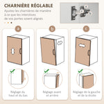 Armoire de cuisine multi-rangements 4 portes 3 tiroirs étagère + grand plateau 89L x 39,5l x 168H cm blanc