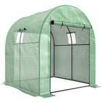 Serre de jardin serre tunnel de jardin 3,24m² PE Haute densité 135 g/m², avec 2 portes zippées 180 x 180 x 200 cm, vert
