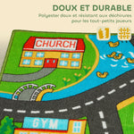 Tapis de jeu pour bébé, tapis de sol antidérapant, motif de route de la ville, 200 x 150 cm, multicolore