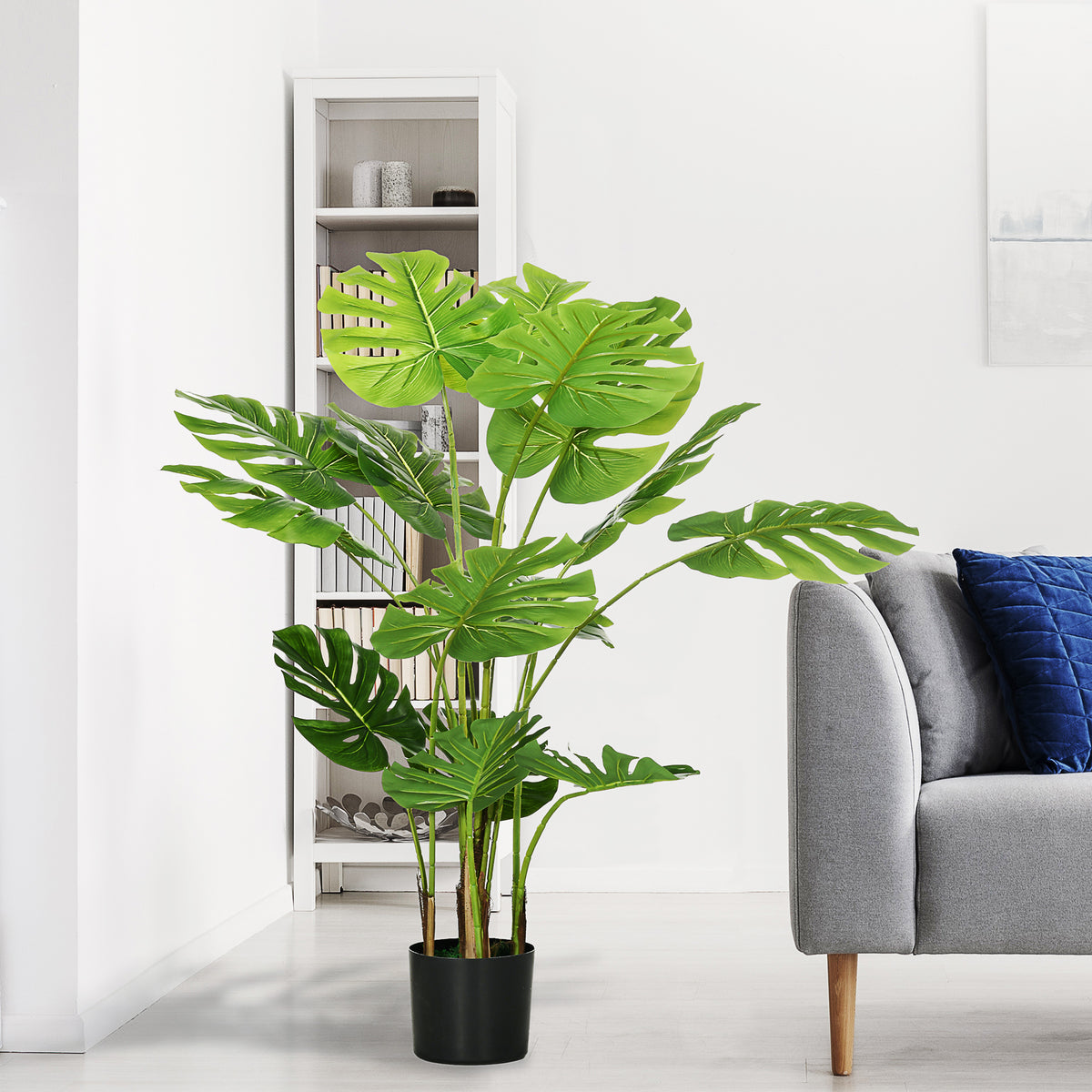 Plante artificielle arbre artificiel monstera deliciosa avec pot inclus hauteur 120 cm intérieure vert
