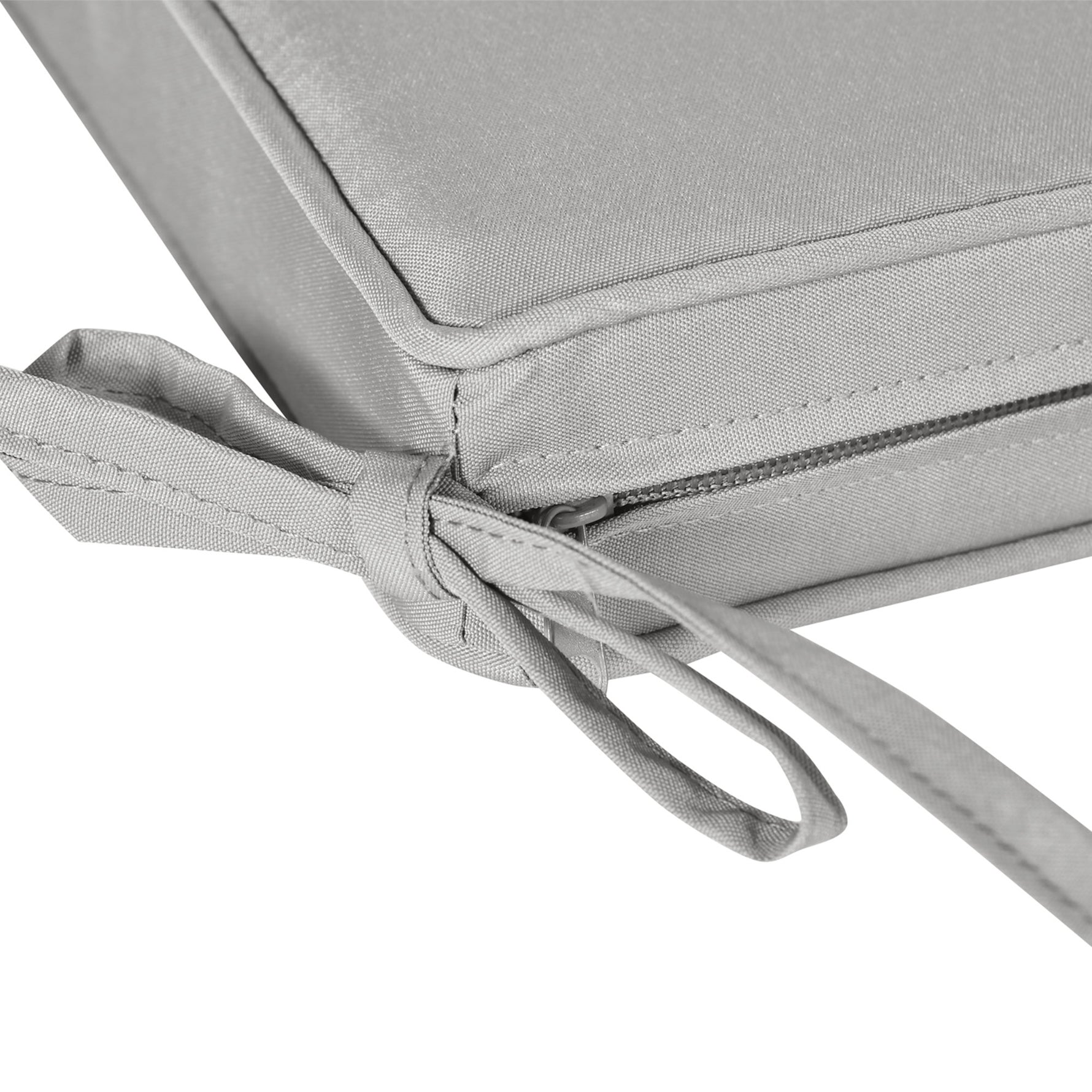 Lot de 2 Coussins de Chaise Fauteuil de Jardin Coussins d'assise déhoussables Rembourrage 5 cm Polyester Gris clair