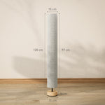 Lampadaire sur pied de salon avec abat-jour en lin, interrupteur à pied, 2 x douille E27, 120 cm, gris