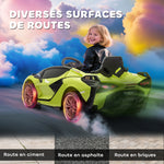 Voiture électrique Enfants de Sport Véhicule électrique Lamborghini Sian 12 V - V. Max. 5 Km/h avec Télécommande 2,4G Effets sonores + Lumineux Vert