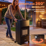 Calefactor a gas Estufa de gas 4200W infrarroja plegable 3 potencias Sistema ODS antivuelco Funda 46x42x75cm Negro