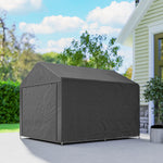 Abri de jardin tente de stockage imperméable abri moto porte enroulable fermeture éclair, 200 x 238 x 183 cm, gris foncé