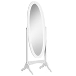 Miroir à Pied Ovale Style Shabby Chic Inclinaison réglable dim. 48L x 46l x 147H cm MDF Blanc
