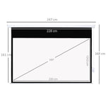 Écran vidéoprojecteur 100 Pouces, 16:9 4K HD écran de projection motorisé et électrique, écran de projection tv et home cinéma, montage mural ou plafond, panneau de commande et télécommande