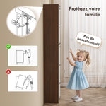 Armoire à Chaussures Meuble à Chaussures 5 Portes abattantes Bicolore Blanc Marron foncé Imitation Bois