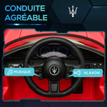 Voiture électrique pour enfants sous licence Maserati MC20 12V, Télécommande, LED, Musique et Klaxon, 3 à 6 Ans, rouge