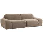 Canapé 3 Places en Chenille 244 cm, Canapé Salon Moderne, Assise et Accoudoirs Larges, Ressorts Ensachés, Marron Clair