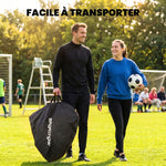 But de football Pop-up Portable et Pliable avec 4 Piquets de Sol et Sac de Transport, Sans Montage, 150x110x110cm, Jaune