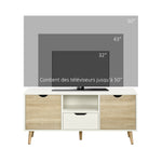 Meuble TV Banc TV Buffet bas Meuble de rangement sur pied avec 2 placards en Bois pour Chambre Salon 110 x 40 x