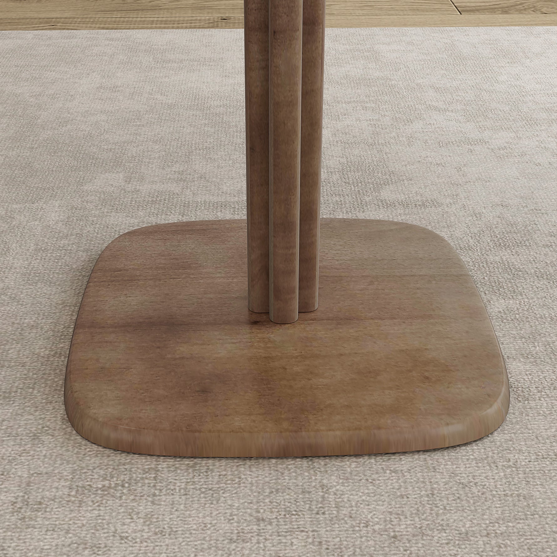 Table à manger pour 4 personne table de cuisine carrée style moderne avec plateau aspect bois, 70 x 70 cm, marron