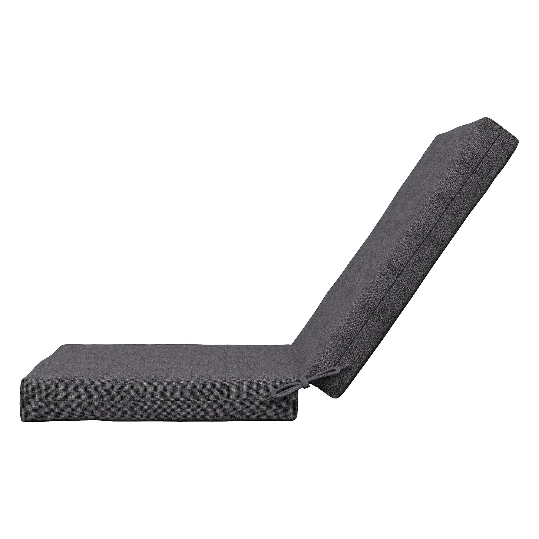 Lot de 2 coussins d'extérieur pour fauteuil chaise à dossier avec attaches rembourrage 8 cm, 112L x 51l cm, gris foncé