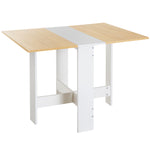Table de cuisine pliable 103L x 76l x 74H cm en bois bicolore chêne blanc