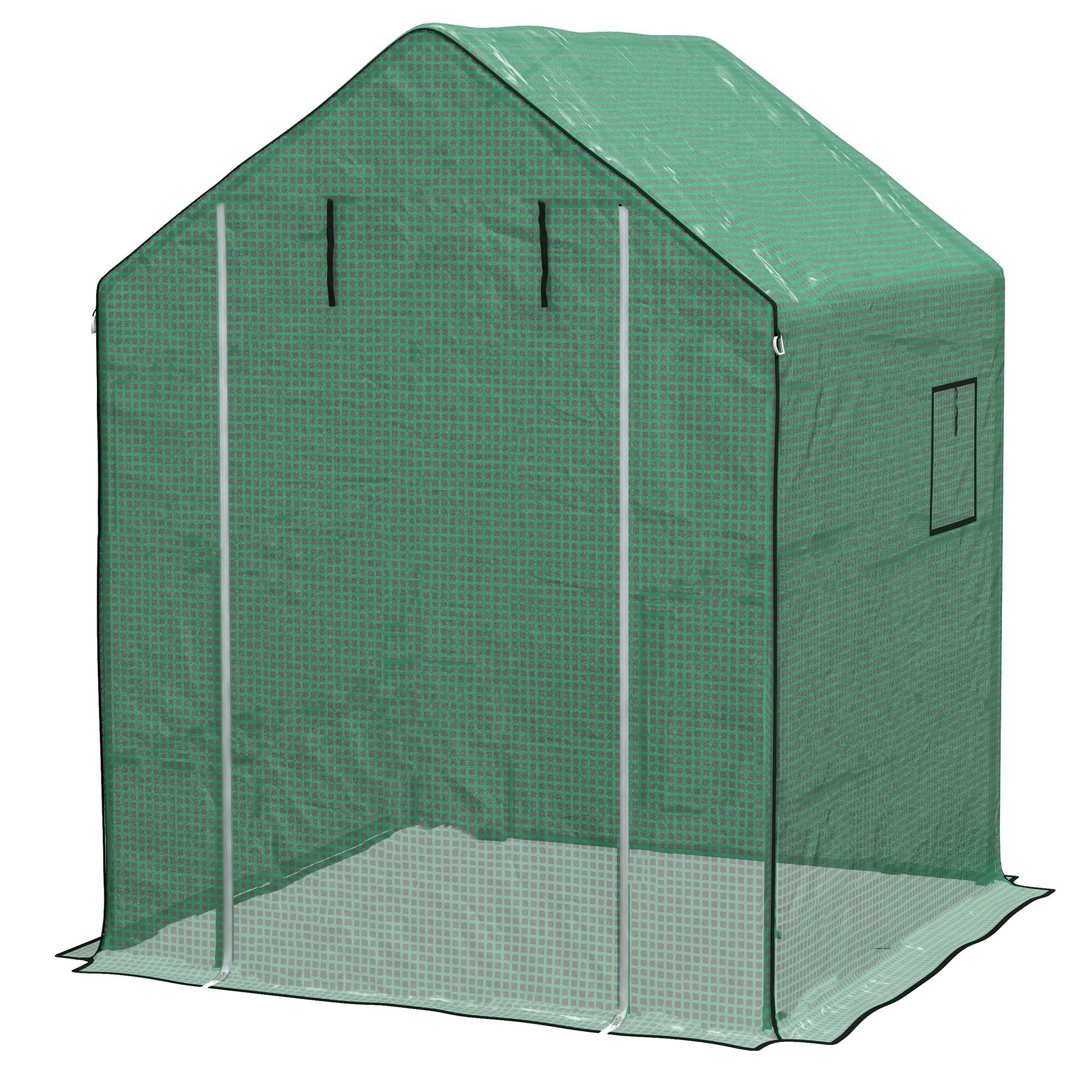 Telo di ricambio per serra da giardino 140 x 143 x 190 cm con finestra e porta con cerniera anti-UV