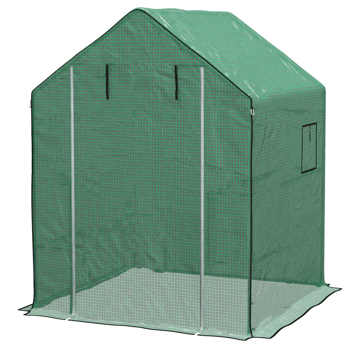 Telo di ricambio per serra da giardino 140 x 143 x 190 cm con finestra e porta con cerniera anti-UV