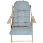 Fauteuil Chaise de Salon Pliable et inclinable en Bois Fauteuil Relax Confortable avec Coussin capitonné épais