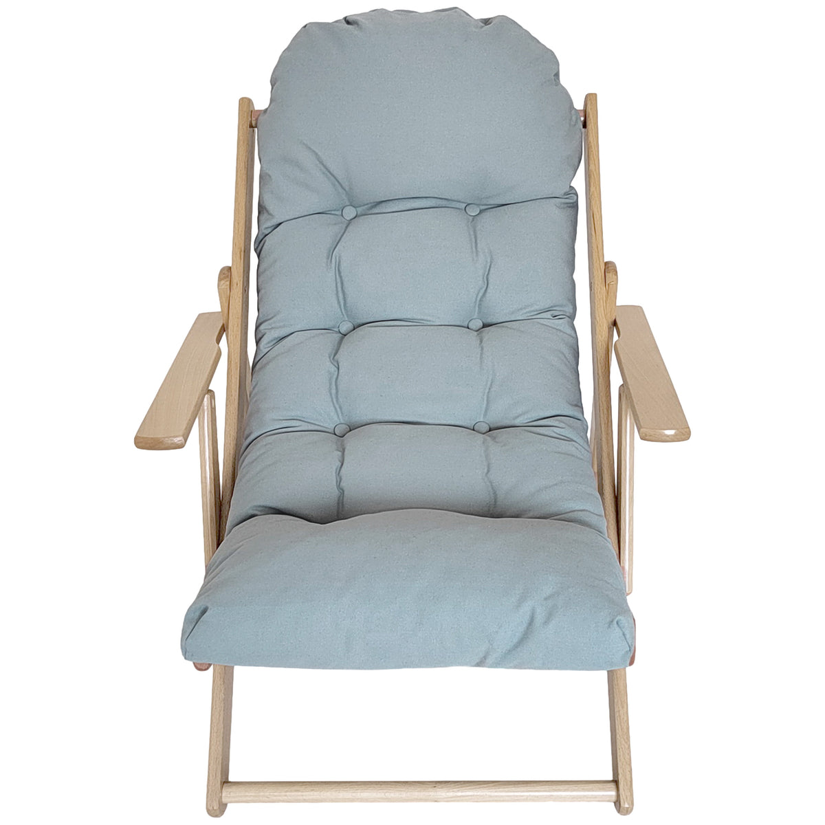 Fauteuil Chaise de Salon Pliable et inclinable en Bois Fauteuil Relax Confortable avec Coussin capitonné épais