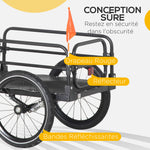 Remorque pliable pour vélo en acier roues 16 pouces charge max. 40 kg avec barre d'attelage universelle