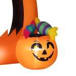 Arche de citrouille gonflable d'Halloween 150 cm avec fantôme mignon décoration gonflable d'Halloween avec lumières LED
