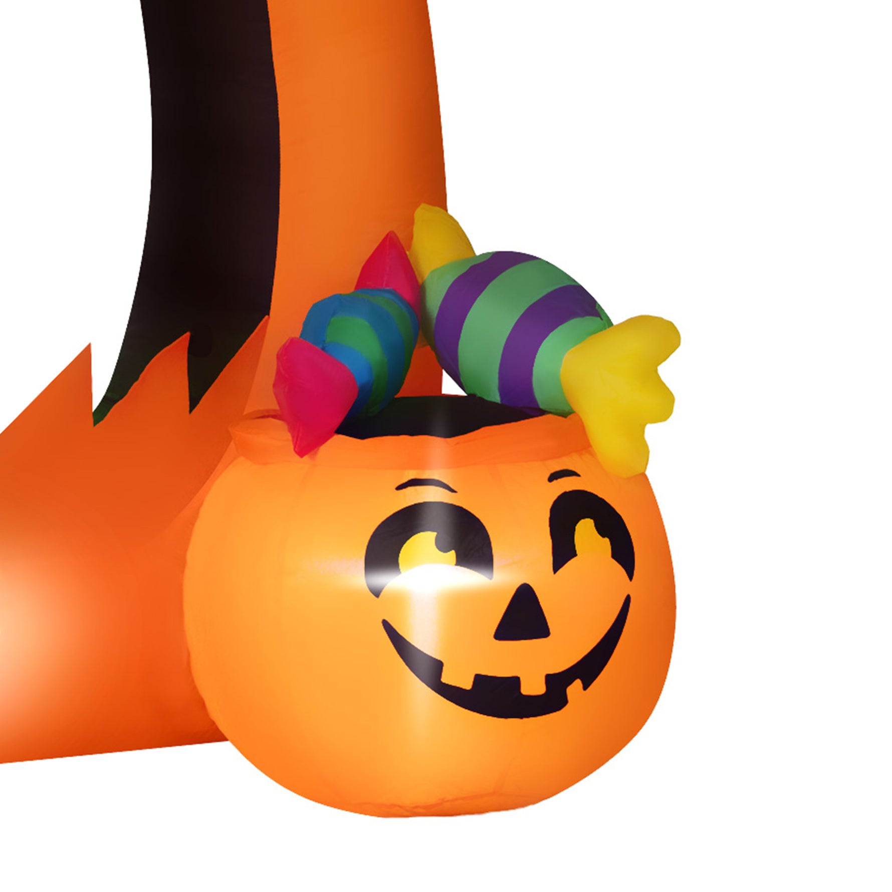Arche de citrouille gonflable d'Halloween 150 cm avec fantôme mignon décoration gonflable d'Halloween avec lumières LED