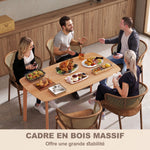 Table à manger rectangulaire pour 6 personnes table de cuisine 150 cm en bois massif 150 x 80 x 76 cm bois naturel
