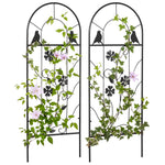 Set di 2 tralicci da giardino, supporto per piante rampicanti in metallo - 38 x 98 cm nero
