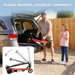 Trottinette électrique 120 W pliable pour enfant 7-14 ans 12 Km/h max. autonomie 10 Km max. rouge
