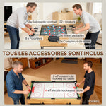 Table multijeux 13 en 1 pliable, table de jeu baby-foot, billard, pour enfants et adultes 120 x 106 x 82 cm noyer clair