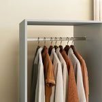 Armoire penderie étagère 2 niches penderie 4 roulettes pivotantes dim. 60L x 40l x 128H cm gris