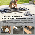 Table de Jardin Extensible Aluminium Table de Repas Extérieure Effet Bois 8-10 Personnes 214x85x73cm Gris Anthracite