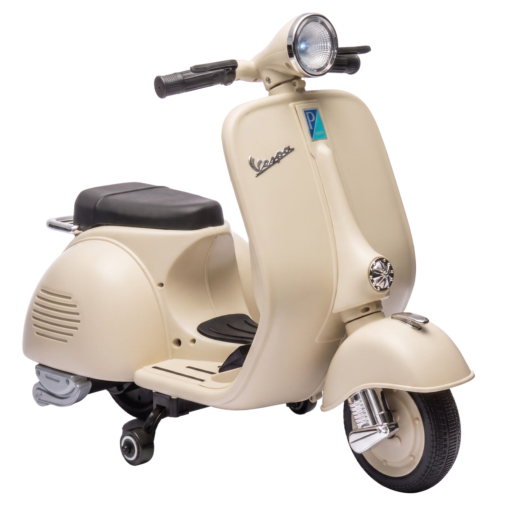 Moto Électrique Enfants VESPA sous Licence, Vitesse Max 5 Km/h, Musique & Lumière, 3+ ans, Blanc