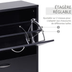 Scarpiera mobile portascarpe dim. 60L x 24P x 80A cm 2 ante a ribalta nero