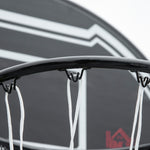 Panier de basket extérieur hauteur réglable 197,5-254 cm panier de basket sur pied à roulettes base remplissable noir