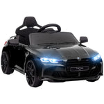 BMW M4 Elektroauto für Kinder 12V mit 2,4G Fernbedienung, Doppelmotor, Hupe, LED-Lichtern, Schwarz