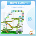 Grande cage pour hamsters cage pour rongeur 5 niveaux avec tunnels abreuvoir roue maisonnette échelles