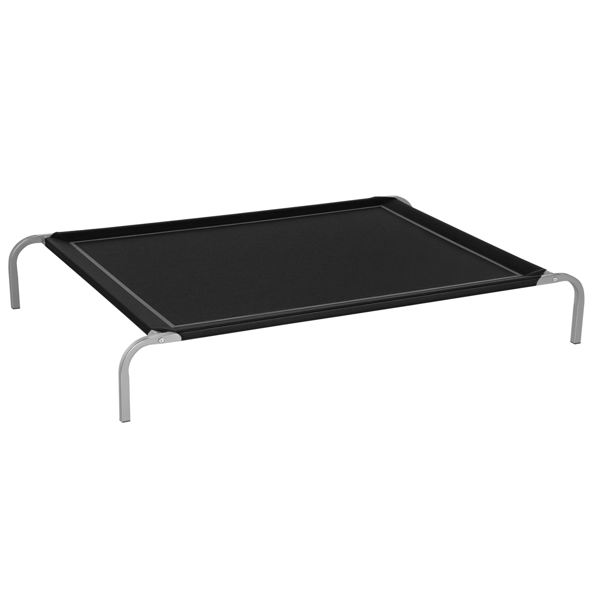 Lit pour chien chat XXL grand confort sur pieds lit de camp 130L x 90l x 20H cm textilène micro-perforé noir