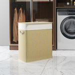 Panier à linge double avec couvercle, panier à linge en bambou 100 L avec poignées en corde