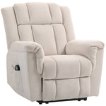 Fauteuil relax massant et chauffant, fauteuil inclinable, dossier réglable manuellement, 85x91x104cm, beige