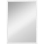 Miroir mural rectangulaire 60 x 40 cm, cadre en bois blanc, idéal pour la salle de bain, salon ou chambre
