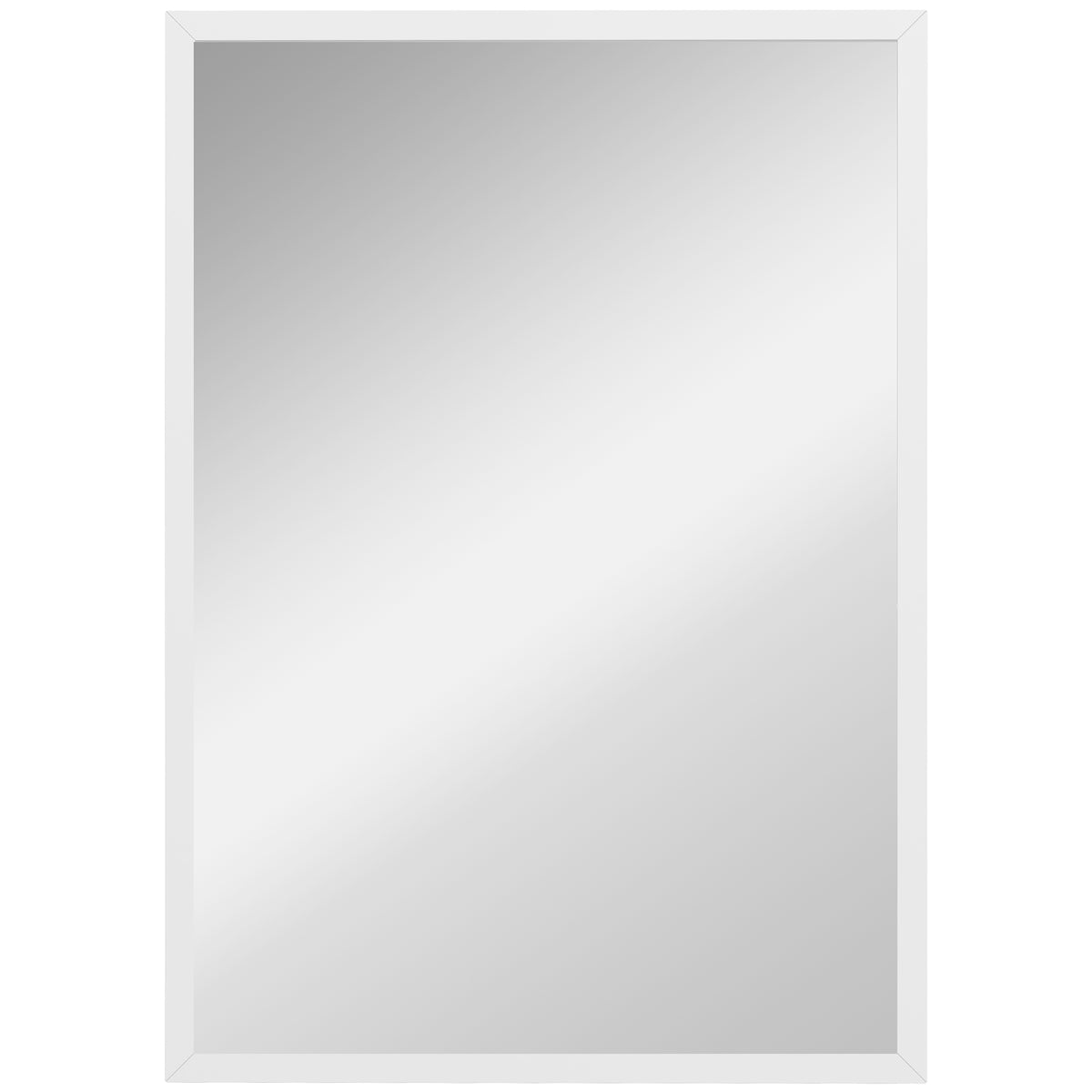 Miroir mural rectangulaire 60 x 40 cm, cadre en bois blanc, idéal pour la salle de bain, salon ou chambre